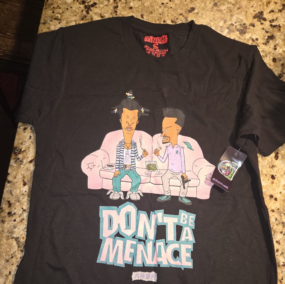 Anom Small Don't Be a Menace black T-shirt for Men